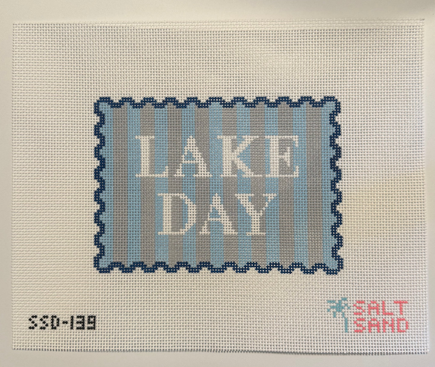 Lake Day Scallop Sign Needlepoint Canvas