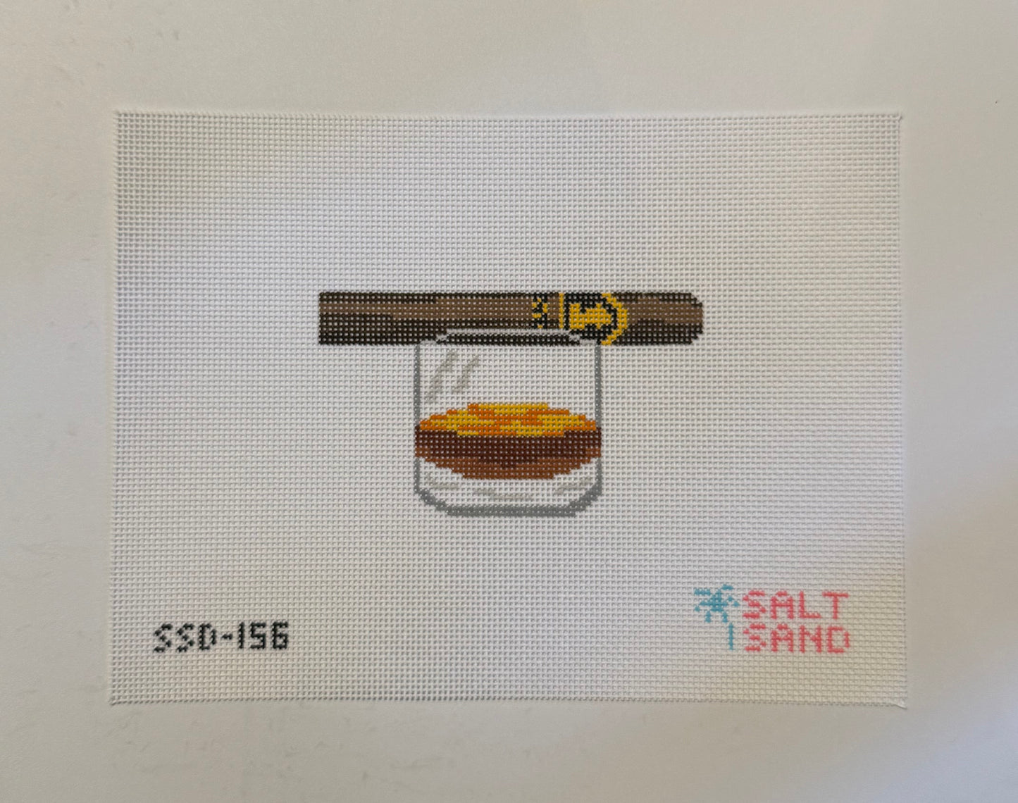 Bourbon and Cigar Needlepoint Canvas