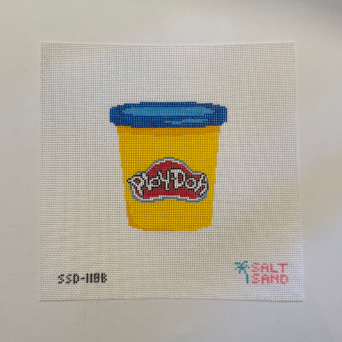Play-Doh Blue Lid Needlepoint Canvas