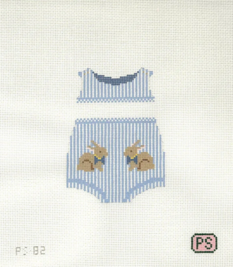 Baby Boy Bunny Bubble Outfit Needlepoint Canvas