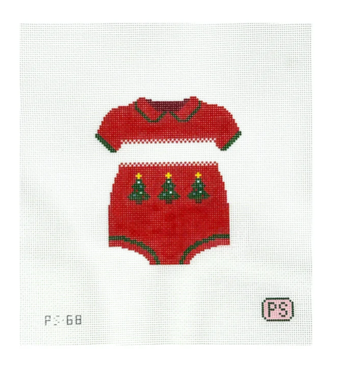 Baby Boy Christmas Bubble Outfit Needlepoint Canvas