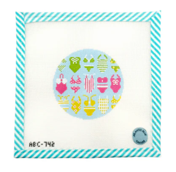 Bright Bikini Round Needlepoint Canvas