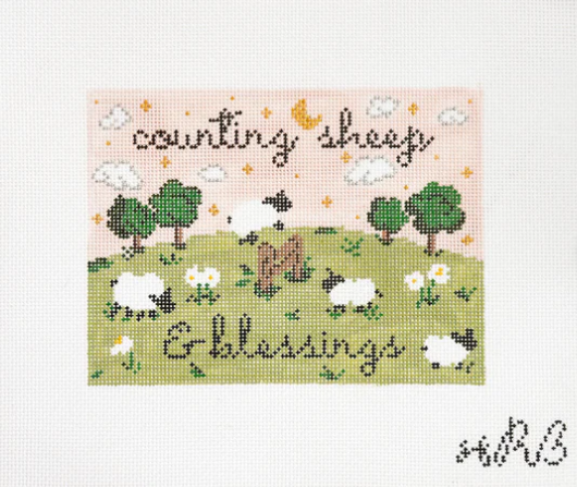 Counting Sheep & Blessings Needlepoint Canvas