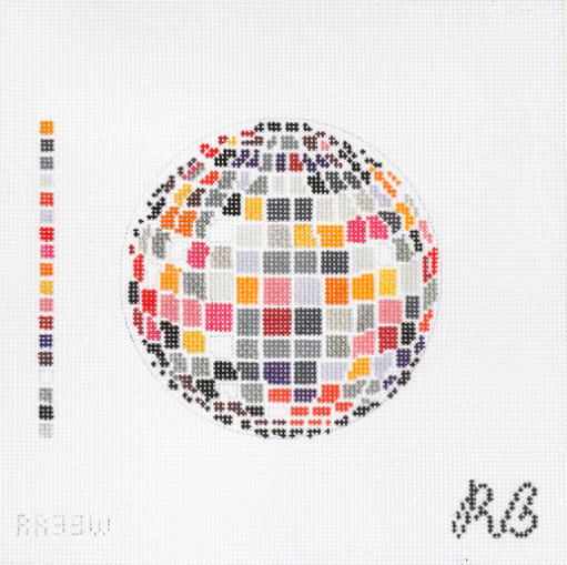 Disco Ball - Warm Tones Needlepoint Canvas
