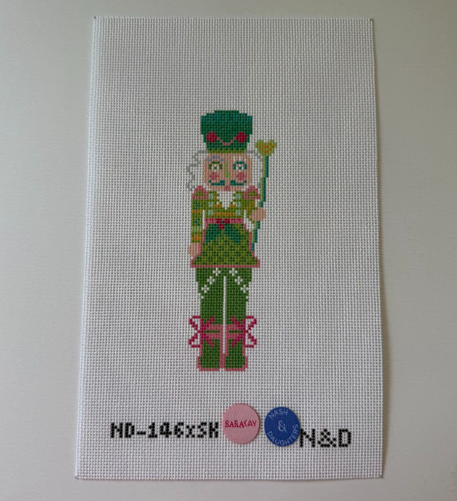 Small Green Nutcracker Needlepoint Canvas