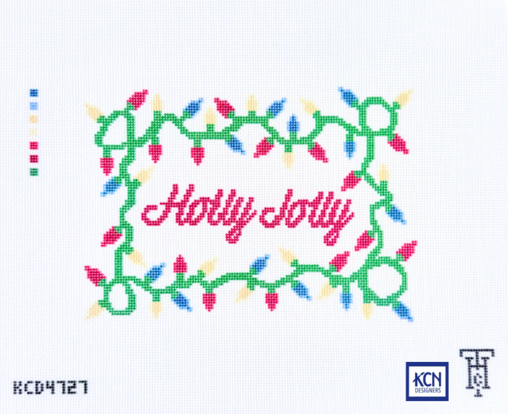 Holly Jolly Sign Printed Needlepoint Canvas