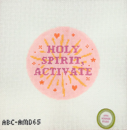 Holy Spirit Activate Round Needlepoint Canvas