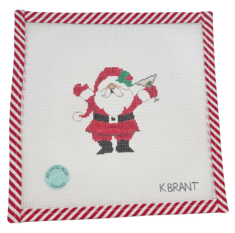 Martini Santa Needlepoint Canvas