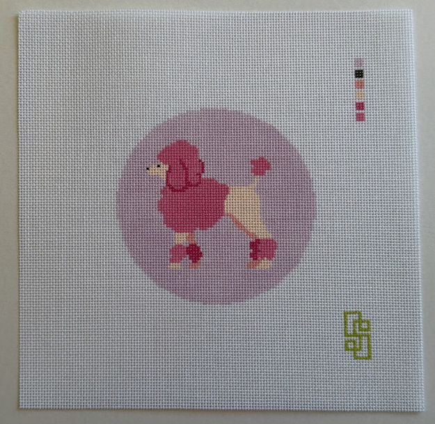 Pink Poodle Needlepoint Canvas