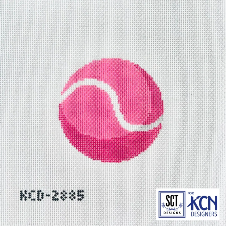 Pink Tennis Ball Needlepoint Canvas