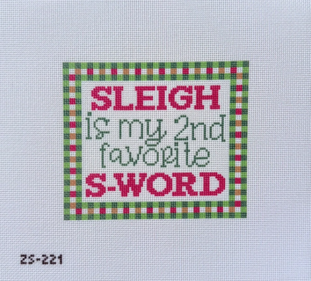 Sleigh S Word Needlepoint Canvas