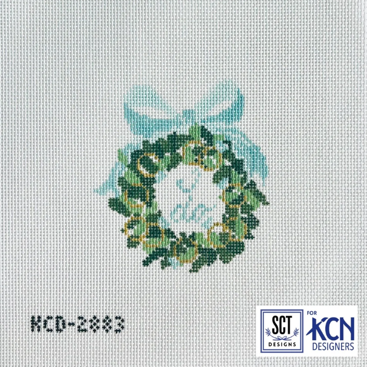 I Do Engagement/Wedding Wreath Needlepoint Canvas
