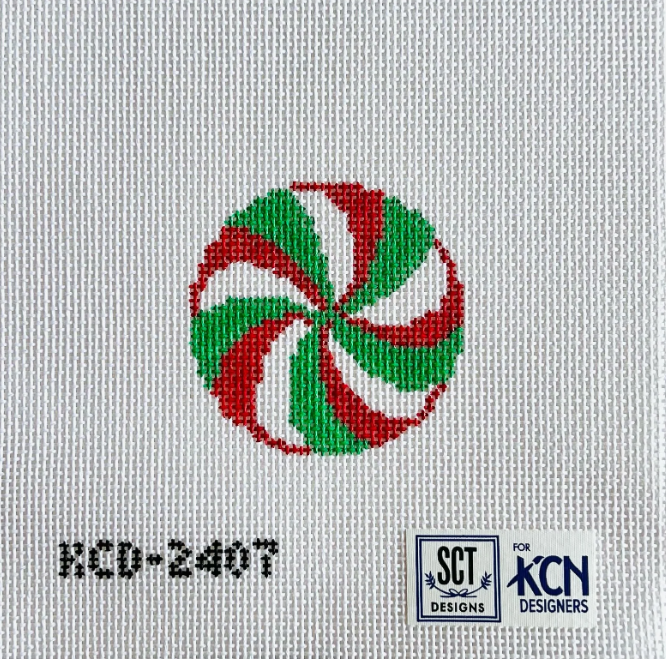 Red and Green Mint Needlepoint Canvas