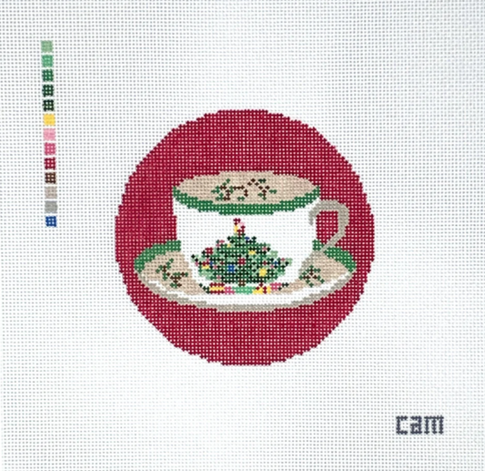 Christmas Cup - Red Needlepoint Canvas