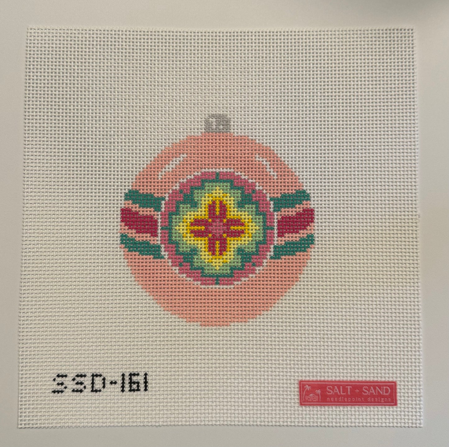 Pink Reflector Ornament Needlepoint Canvas