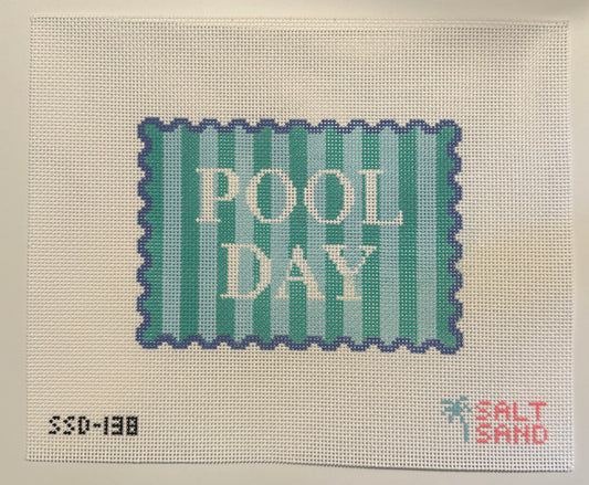 Pool Day Scallop Sign Needlepoint Canvas