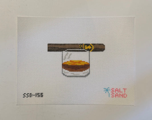 Bourbon and Cigar Needlepoint Canvas