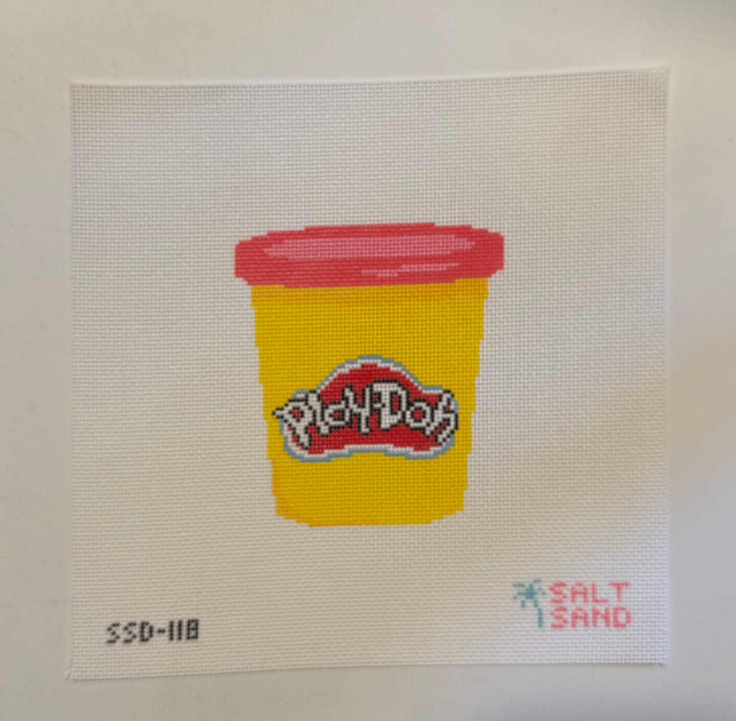 Play-Doh Pink Lid Needlepoint Canvas