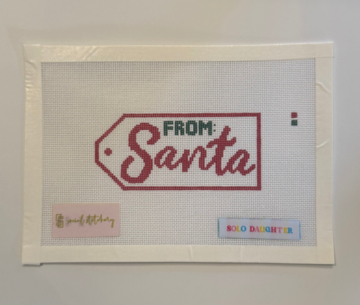 From Santa Gift Tag Needlepoint Canvas