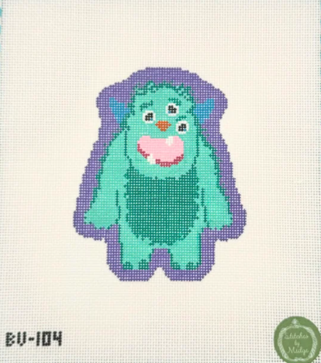 Big Green Guy Monster Needlepoint Canvas
