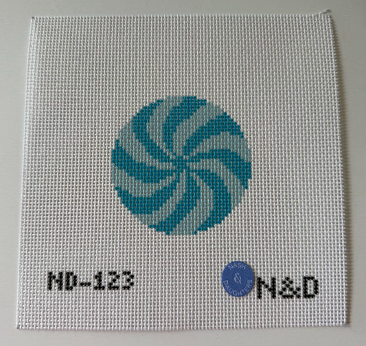 Blue Peppermint Needlepoint Canvas