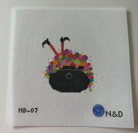 Colorful Bubble Cauldron Needlepoint Canvas