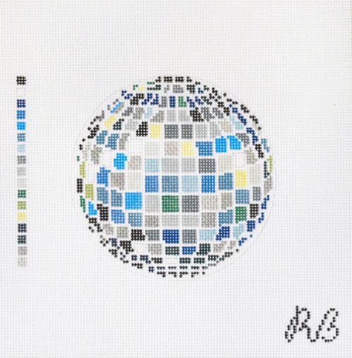 Disco Ball - Cool Tones Needlepoint Canvas