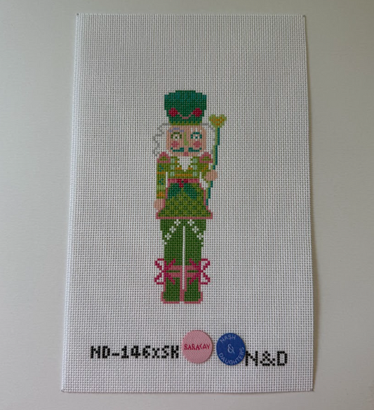 Small Green Nutcracker Needlepoint Canvas