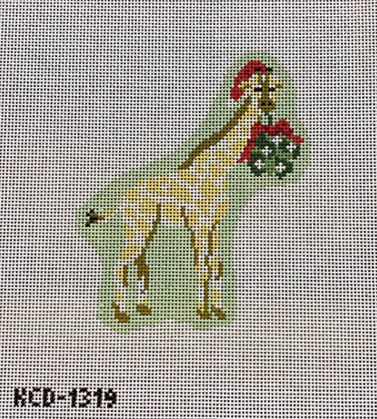 Holiday Giraffe Needlepoint Canvas