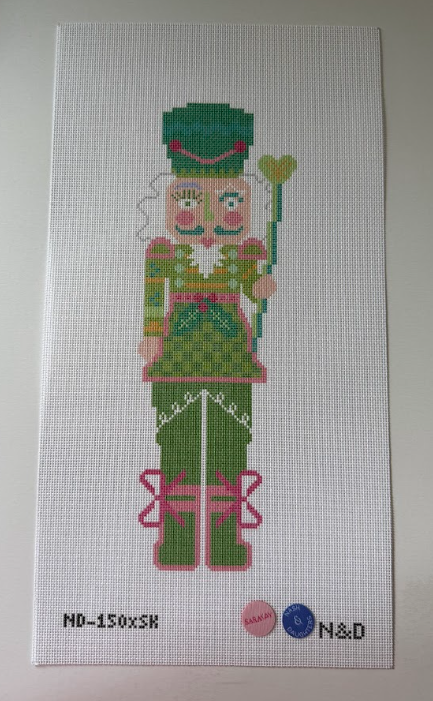 Large Green Nutcracker Needlepoint Canvas
