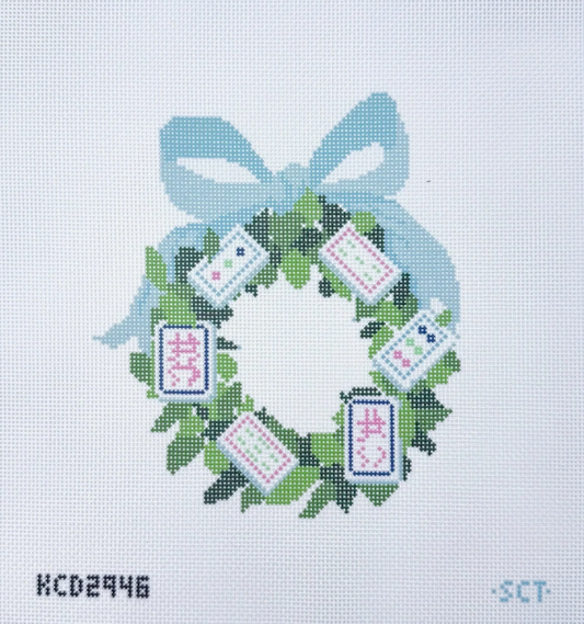 Mahjong Wreath Needlepoint Canvas