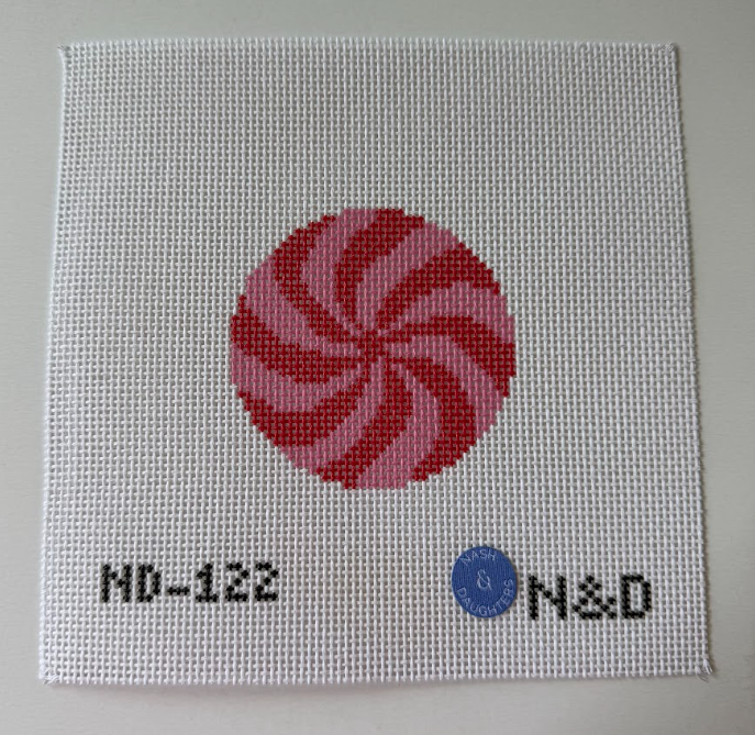 Pink and Red Peppermint Needlepoint Canvas