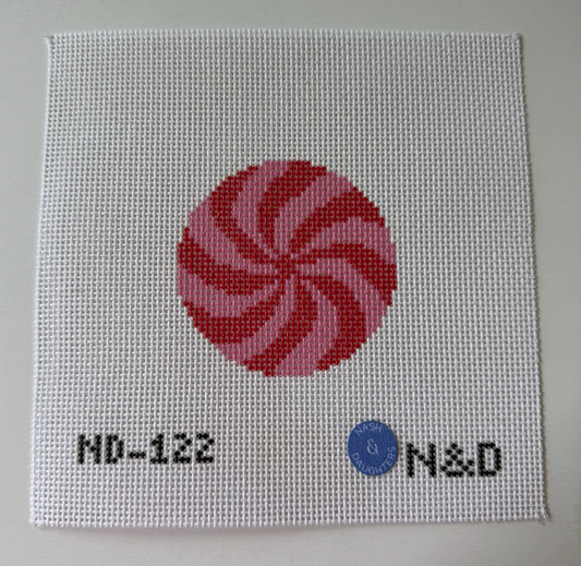 Pink and Red Peppermint Needlepoint Canvas