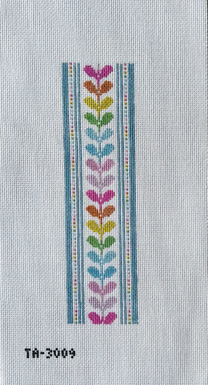 Rainbow Leaves Key Fob Needlepoint Canvas