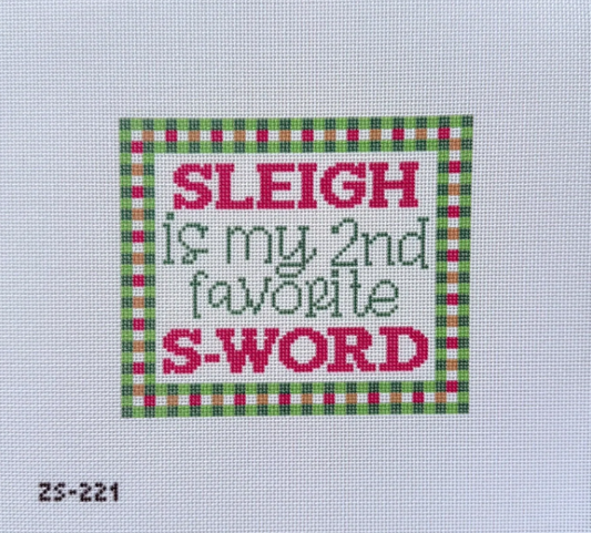 Sleigh S Word Needlepoint Canvas
