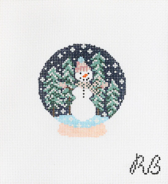 Snowman Snowglobe Needlepoint Canvas
