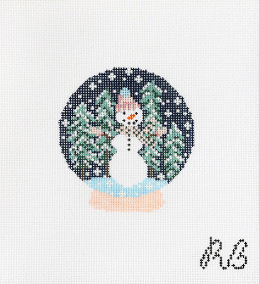 Snowman Snowglobe Needlepoint Canvas