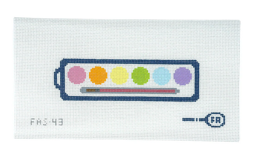 Watercolor Palette Needlepoint Canvas
