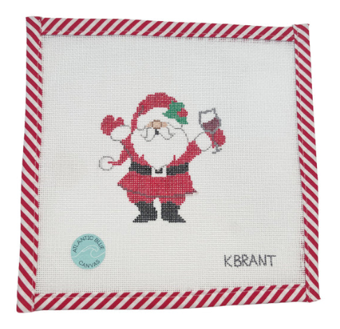 Wine Santa Needlepoint Canvas