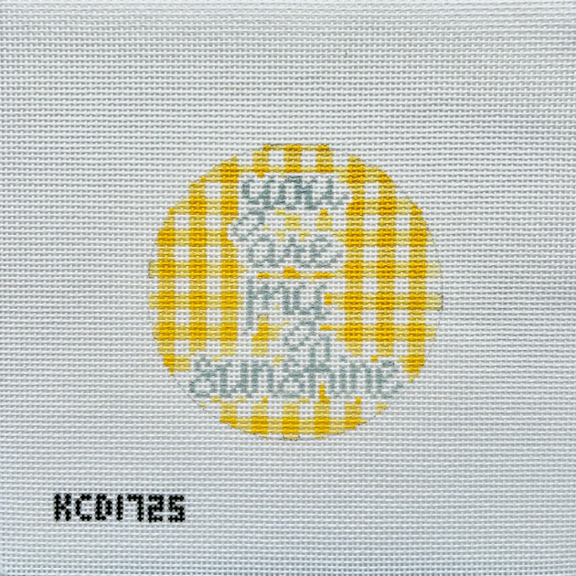 You Are My Sunshine Round Needlepoint Canvas